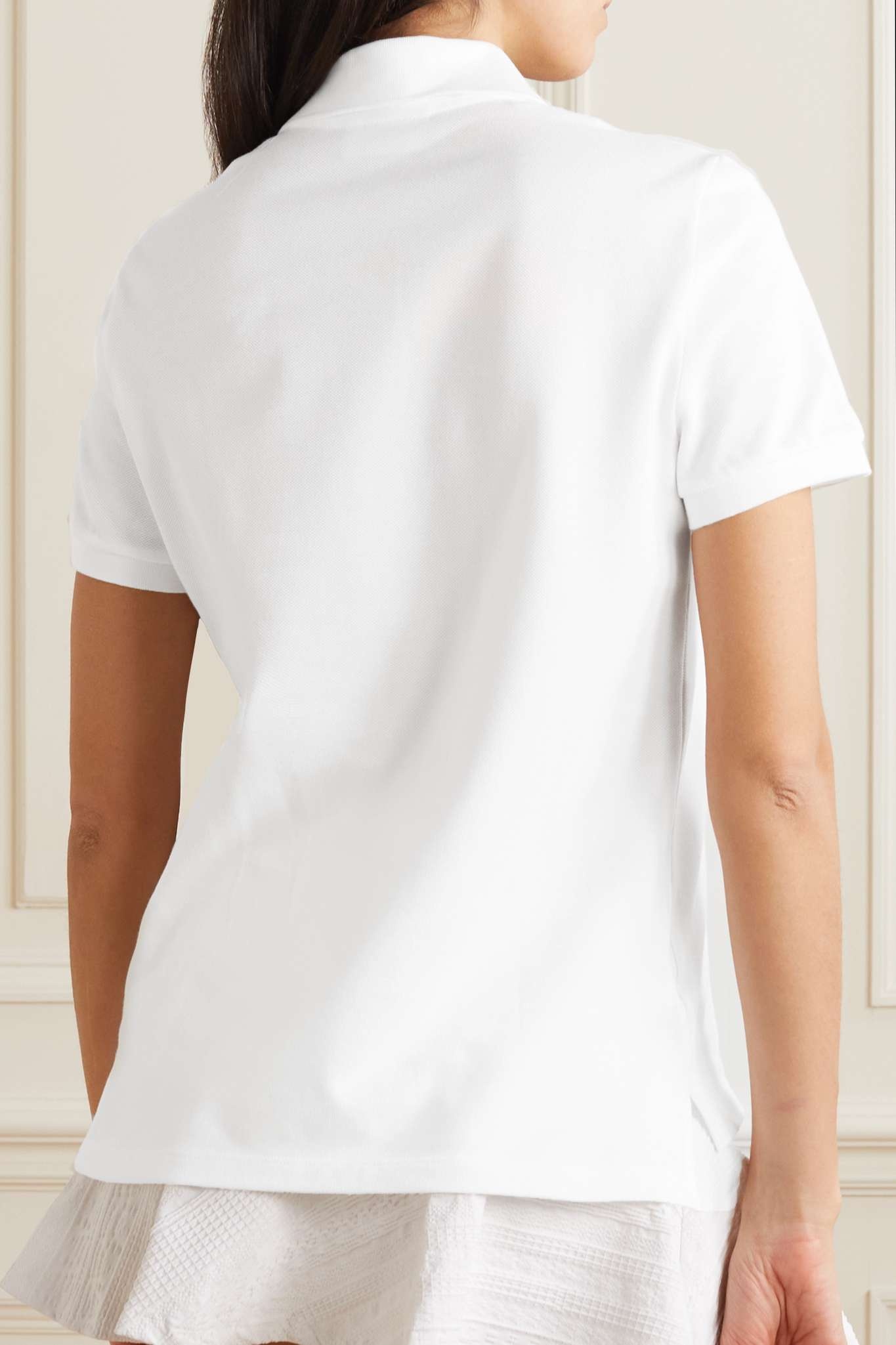 Appliquéd cotton-piqué polo shirt - 8