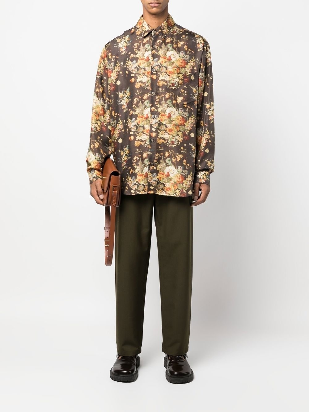 floral-print long-sleeve pyjama shirt - 2