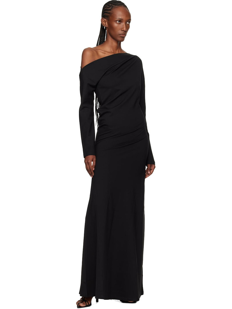 RÓHE Black Twisted Jersey Maxi Dress outlook