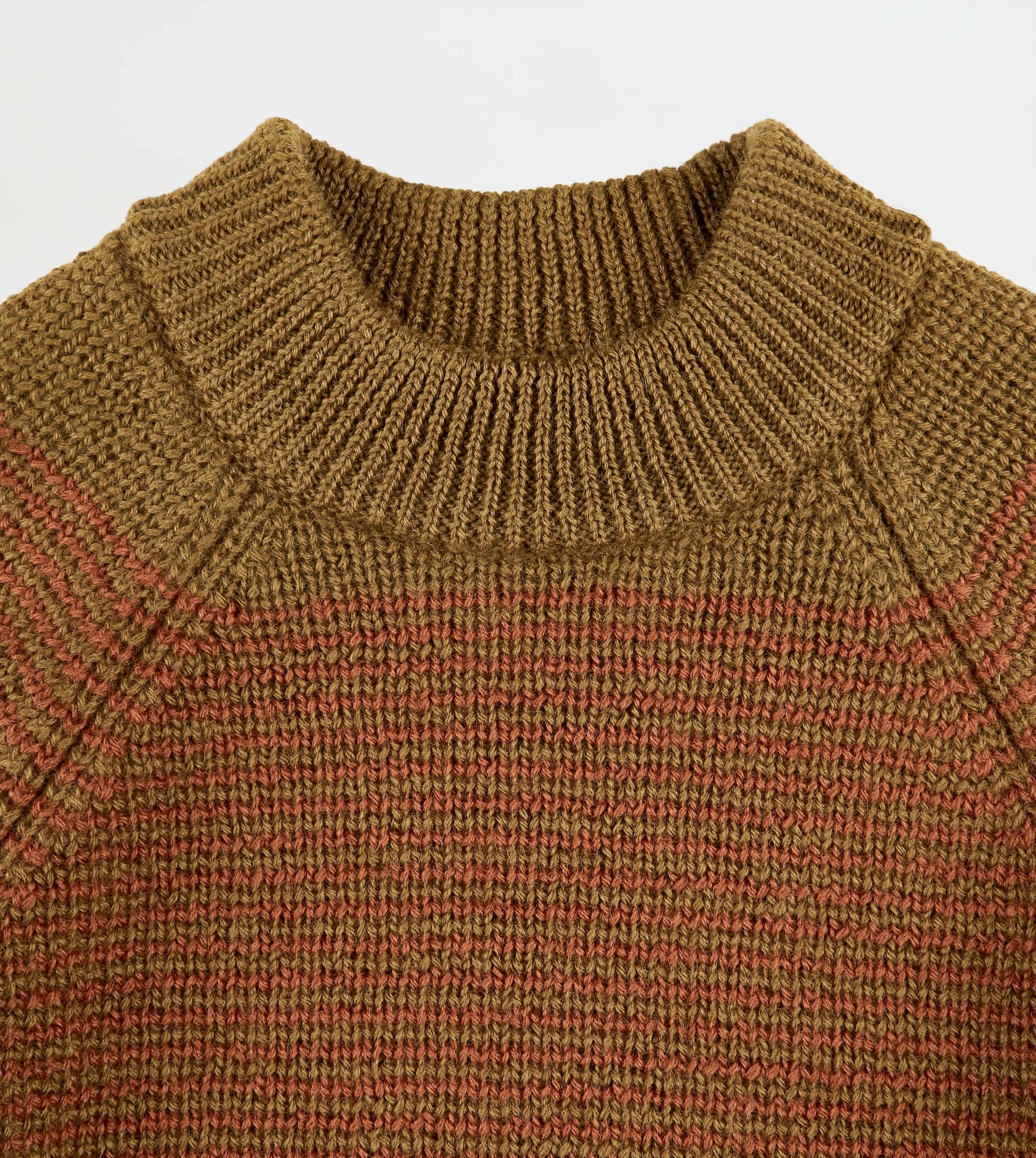 ROUND NECK JUMPER - GREEN, BROWN - 8
