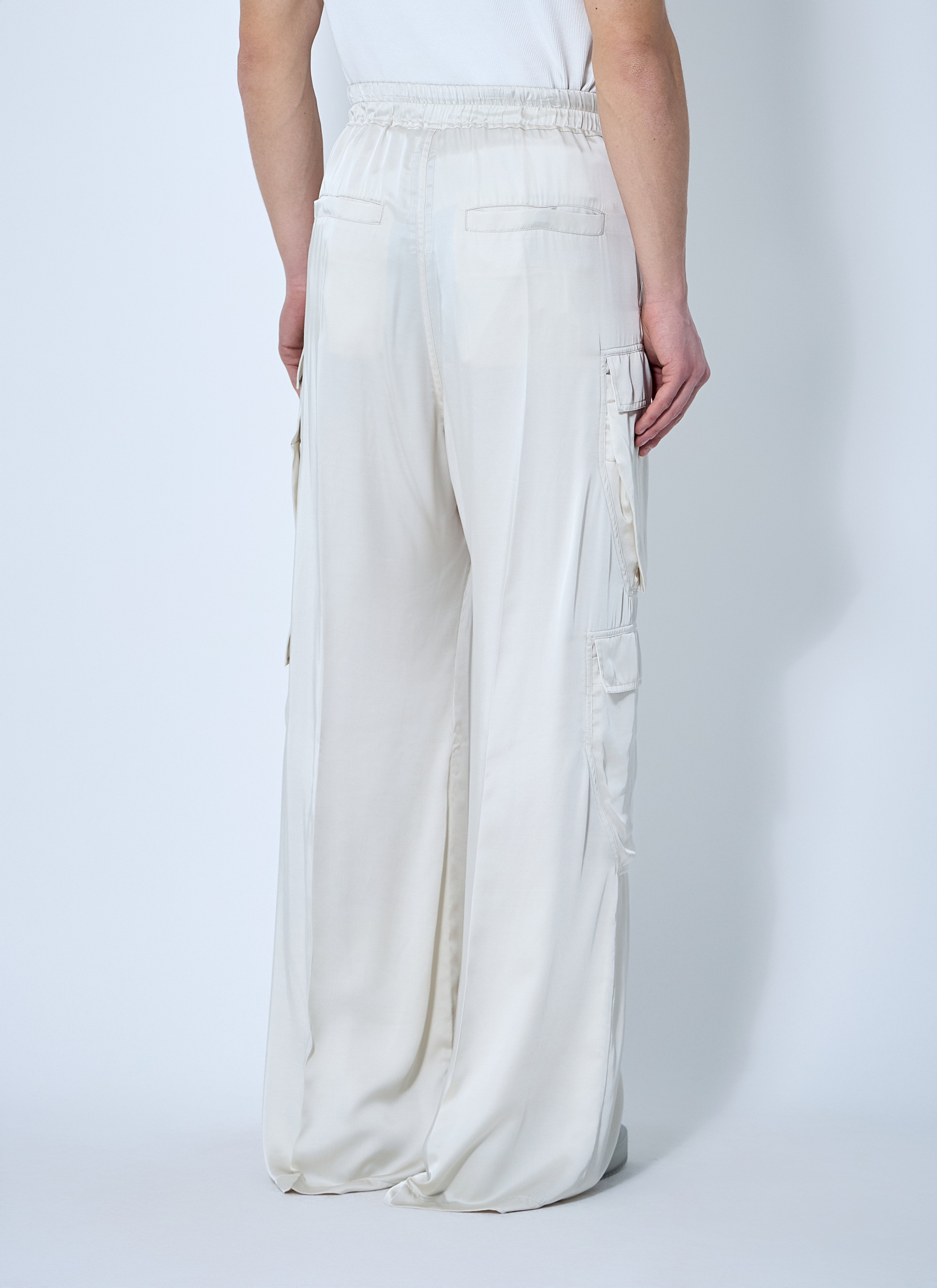 Rick Owens Men Satin Belas Cargo Pants - 4