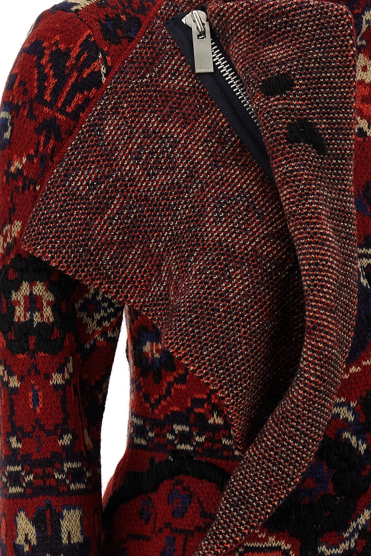 Jacquard wool cardigan - 5
