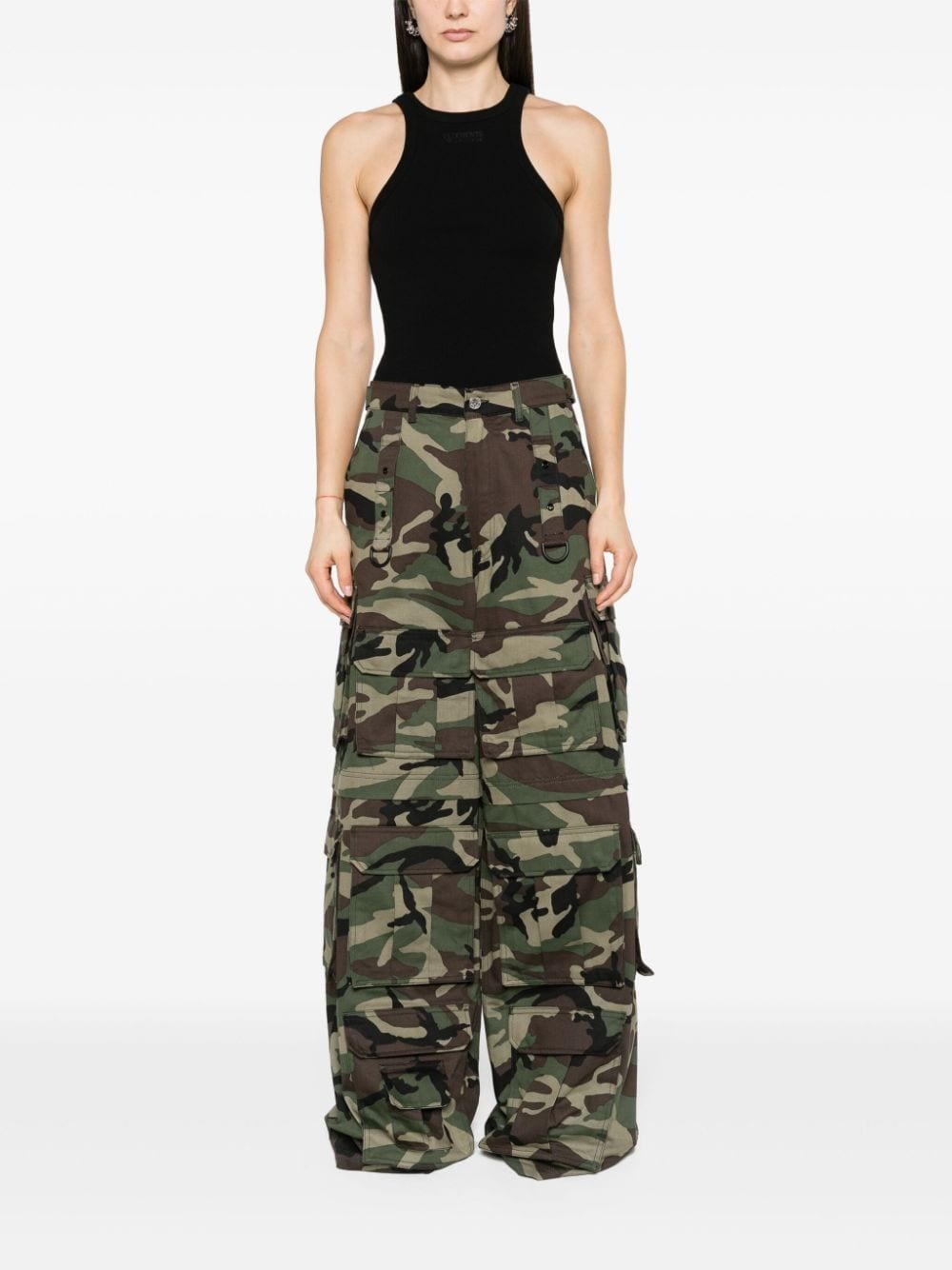 camouflage-print wide-leg jeans - 3