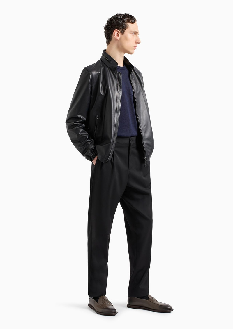 GIORGIO ARMANI Crew-neck jumper in linen and silk outlook