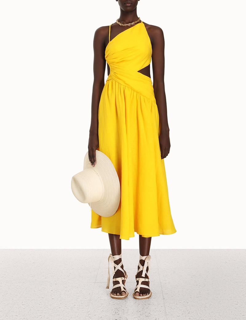 Zimmermann GINGER ASYMMETRIC MIDI DRESS - 3109DSS233MRI | REVERSIBLE