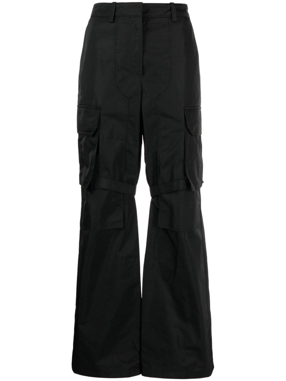 high-waisted cargo trousers - 1
