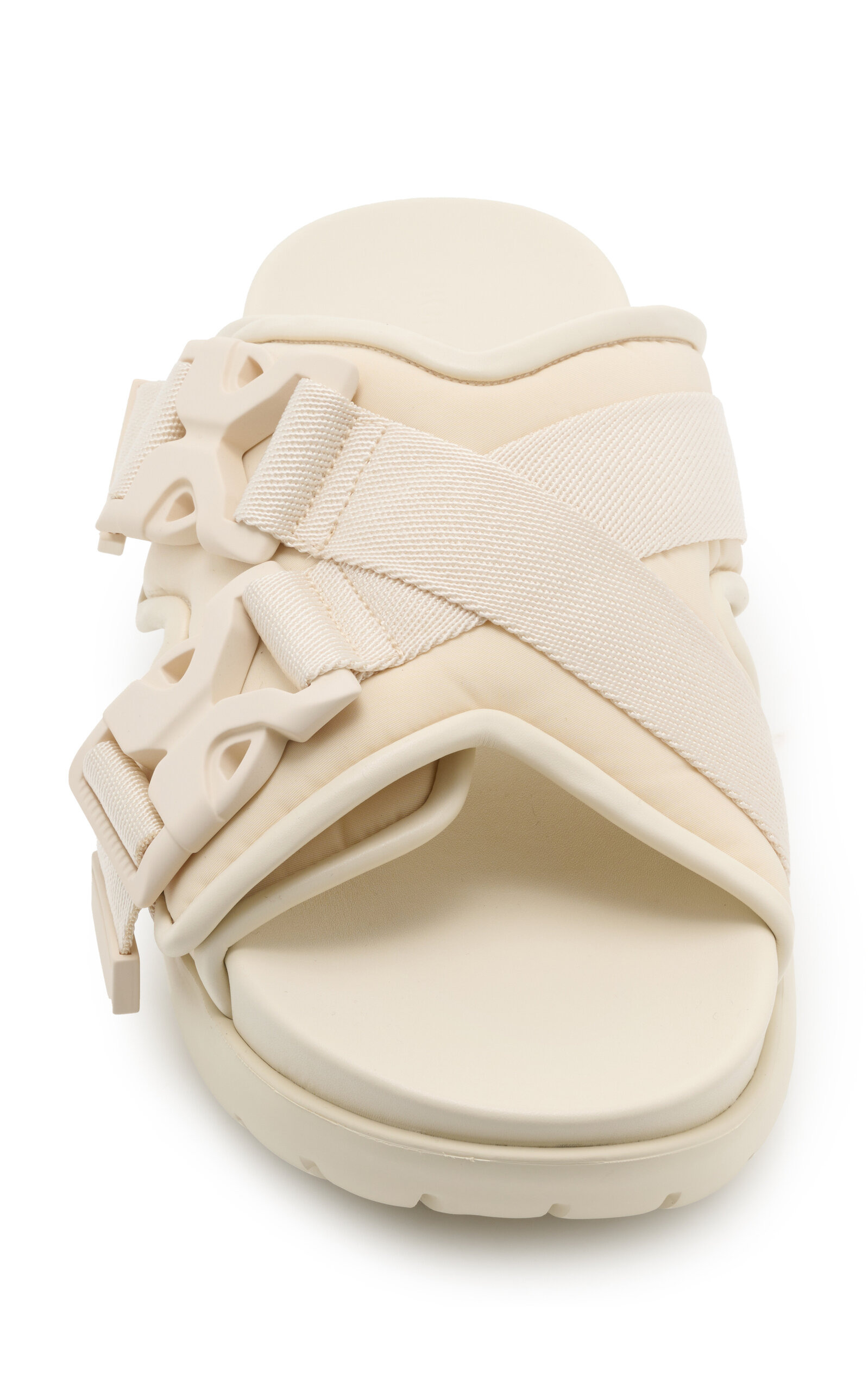 Buckled Nylon Slide Sandals neutral - 3