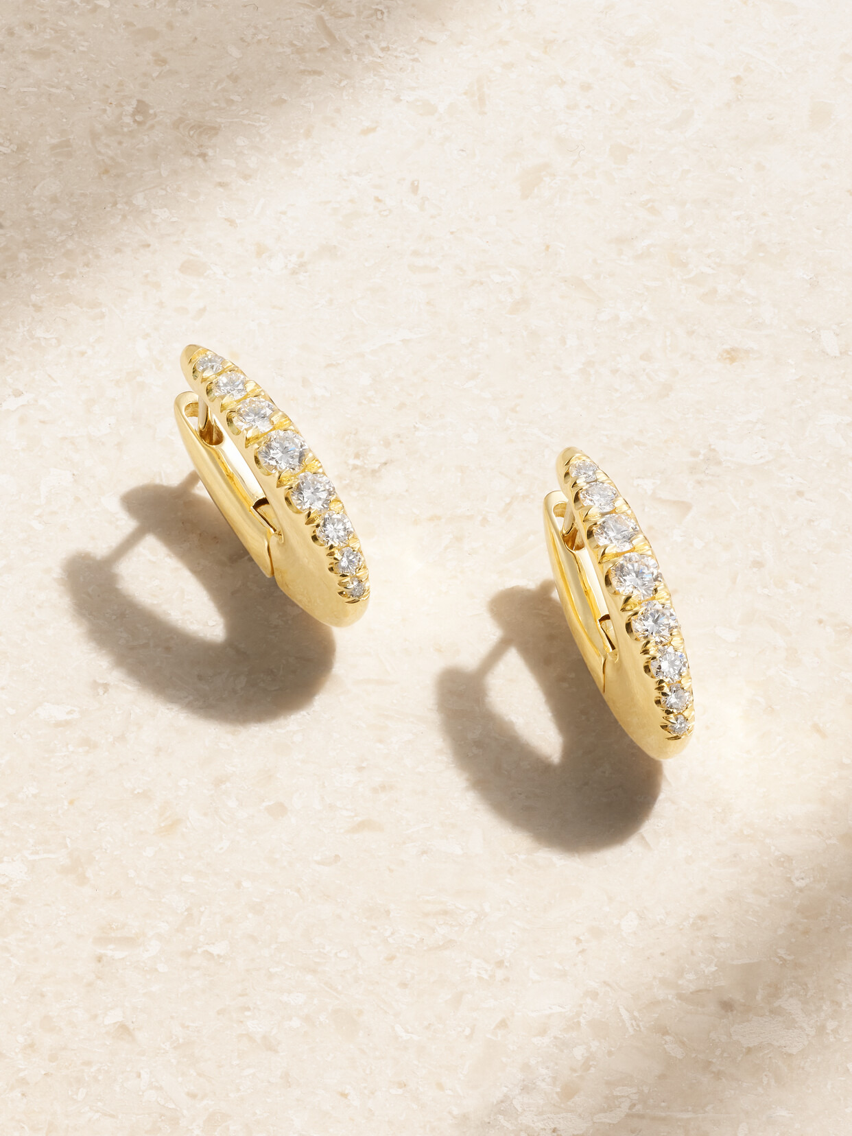 Lulu Small 18-karat Gold Diamond Hoop Earrings - 1