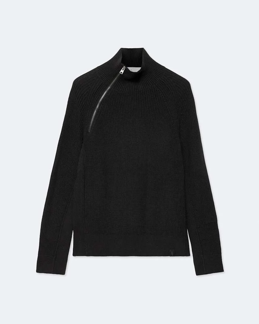 KIT ZIPPED FUNNEL-NECK SWEATER - 1