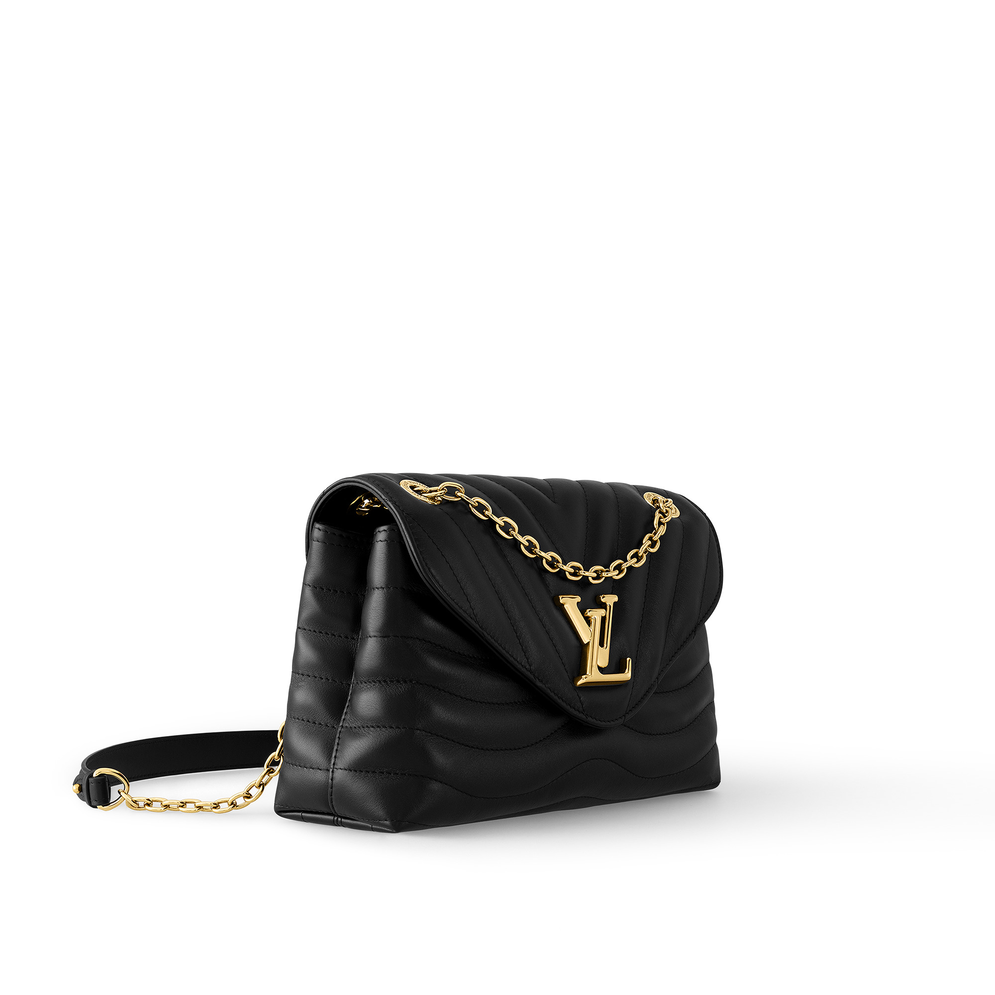 Louis Vuitton Lockme Chain Bag East West Black Calf