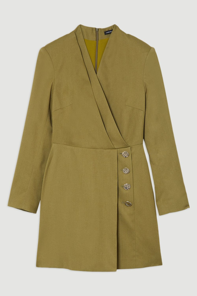 Petite Soft Structured Tailored Wrap Blazer Dress 4