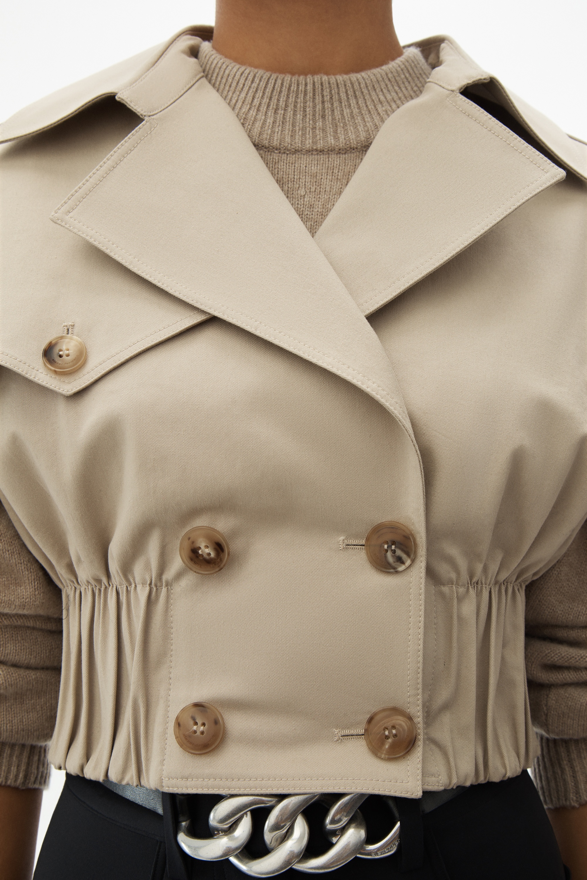 CROPPED TRENCH JACKET - 4