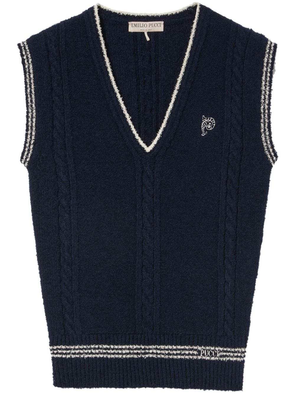 V-neck knitted vest - 1