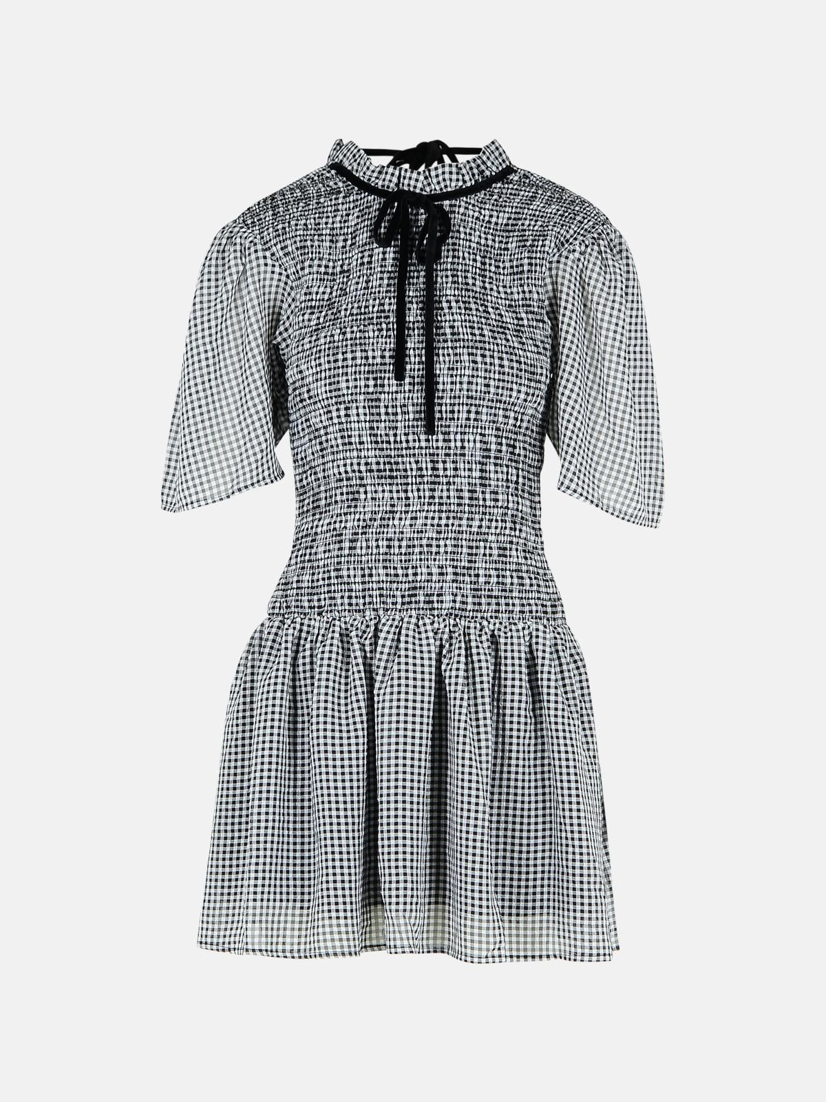 BLACK POLYESTER DRESS - 1