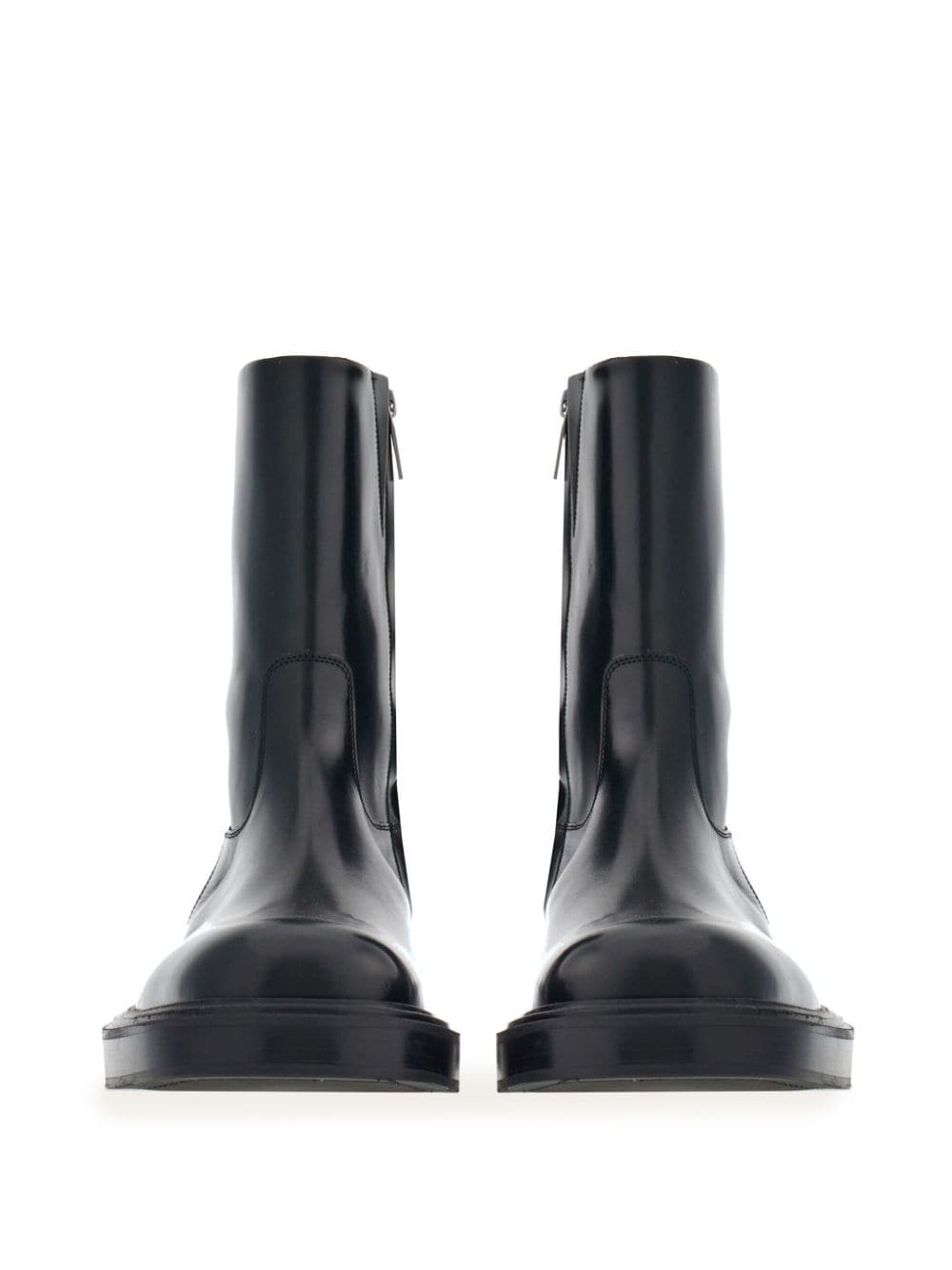 panelled patent-leather ankle boots - 4