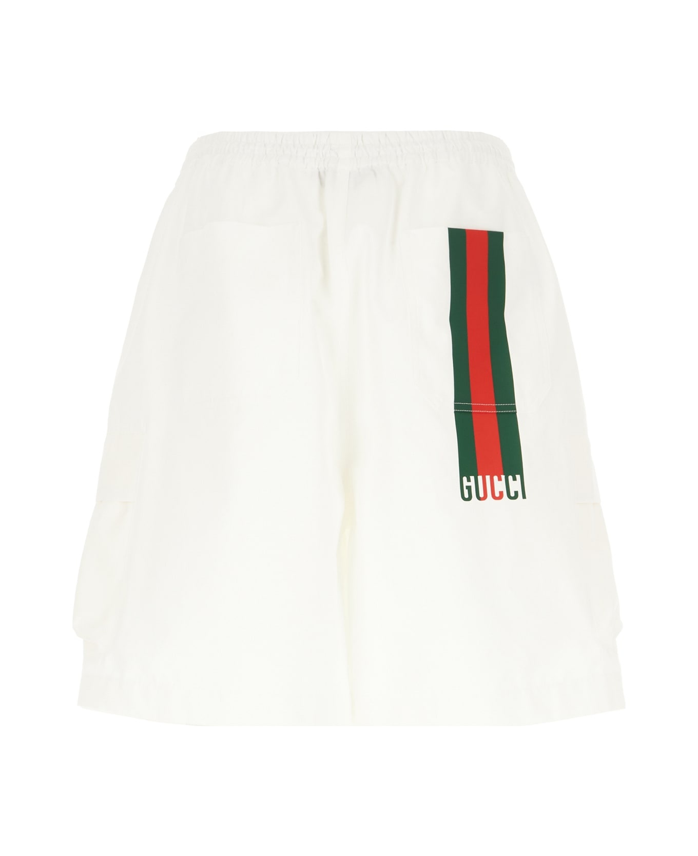 White Cotton Bermuda Shorts - 2