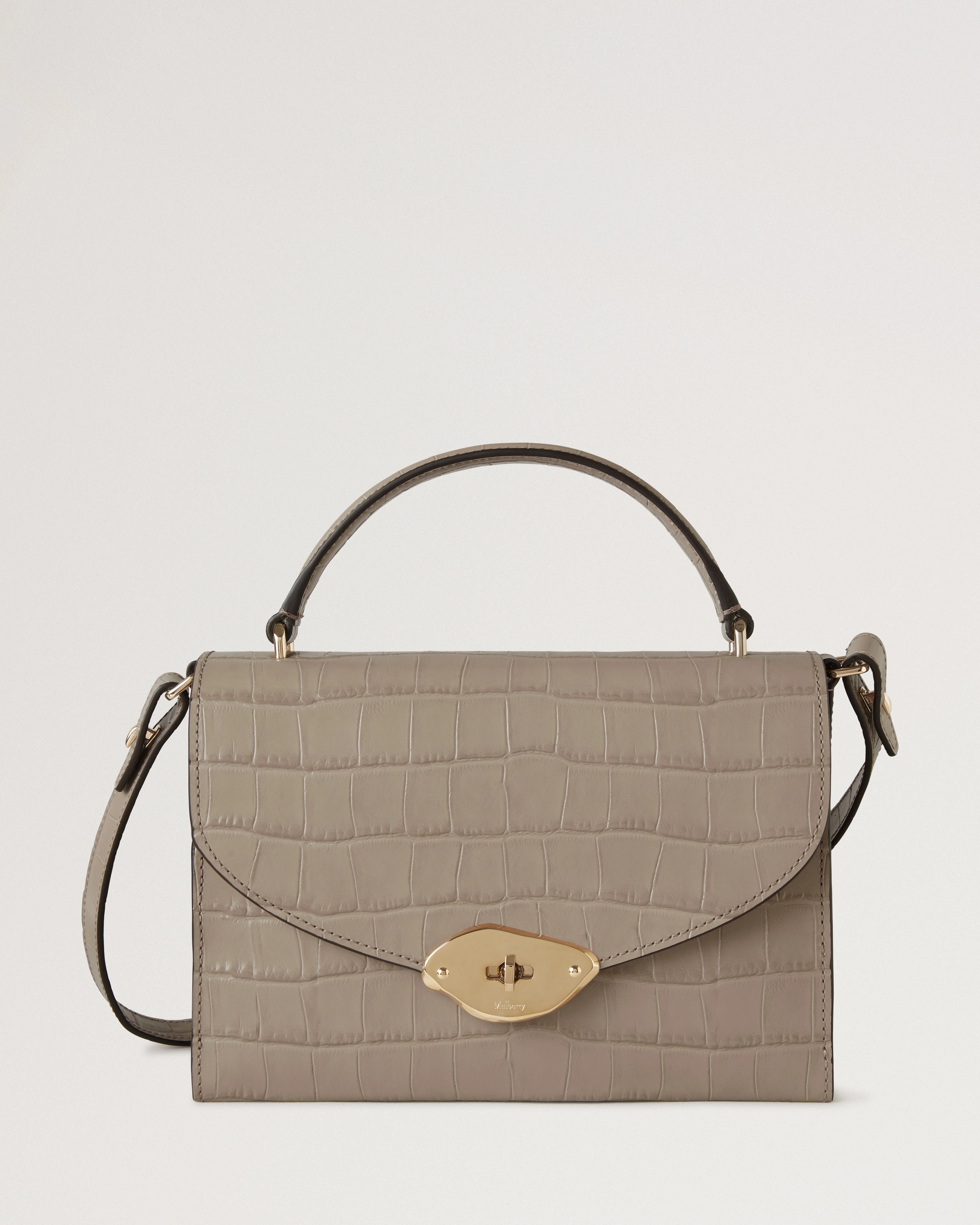 Lana Top Handle
Cashmere Taupe Shiny Small Croc - 1