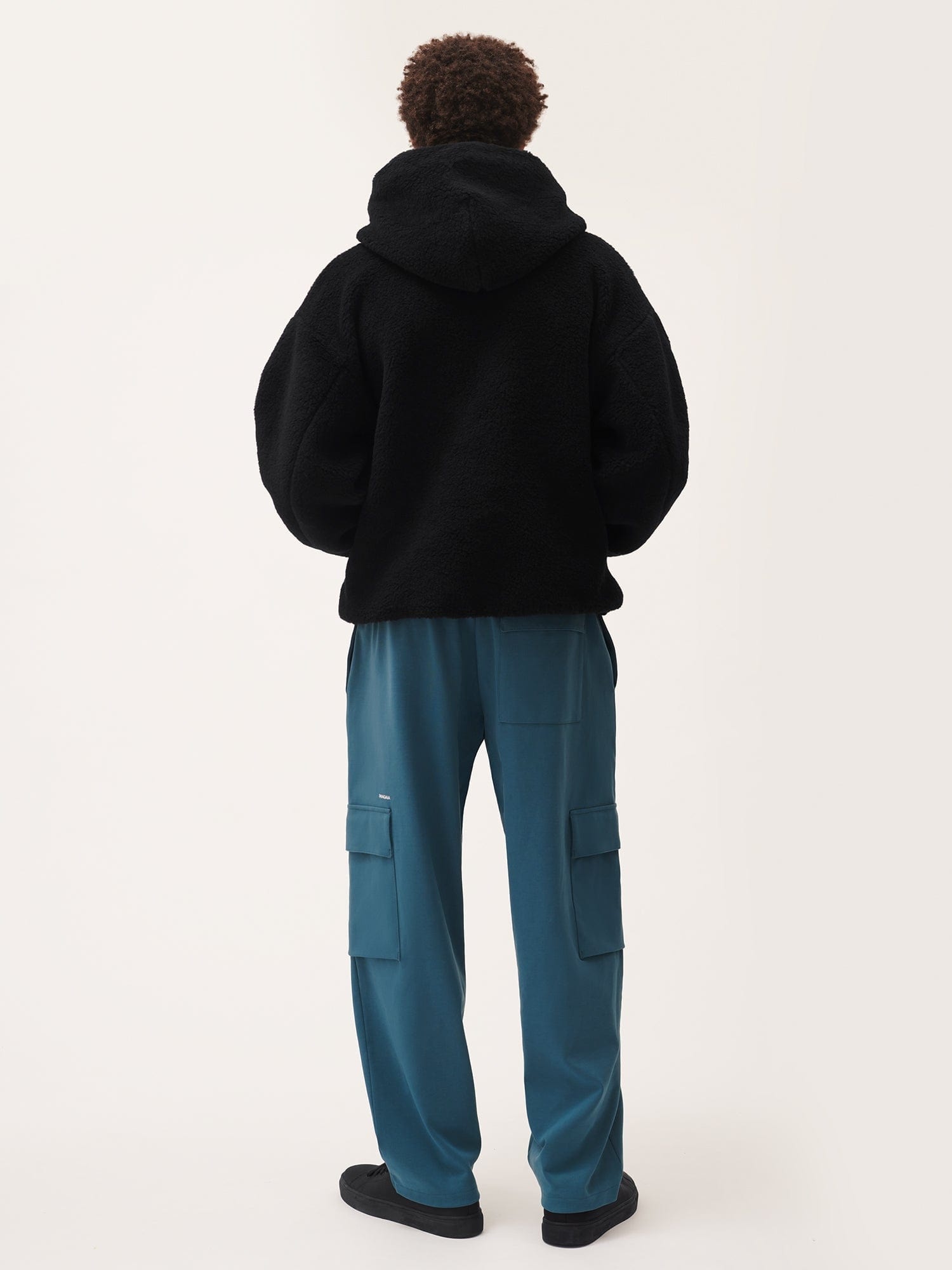 Mens Double Jersey Cargo Track Pants - Storm Blue - 3