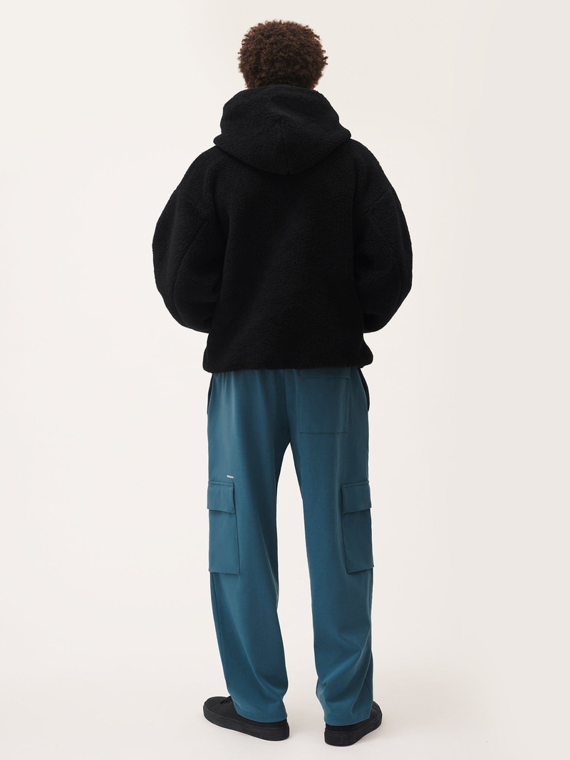 Mens Double Jersey Cargo Track Pants - Storm Blue 3