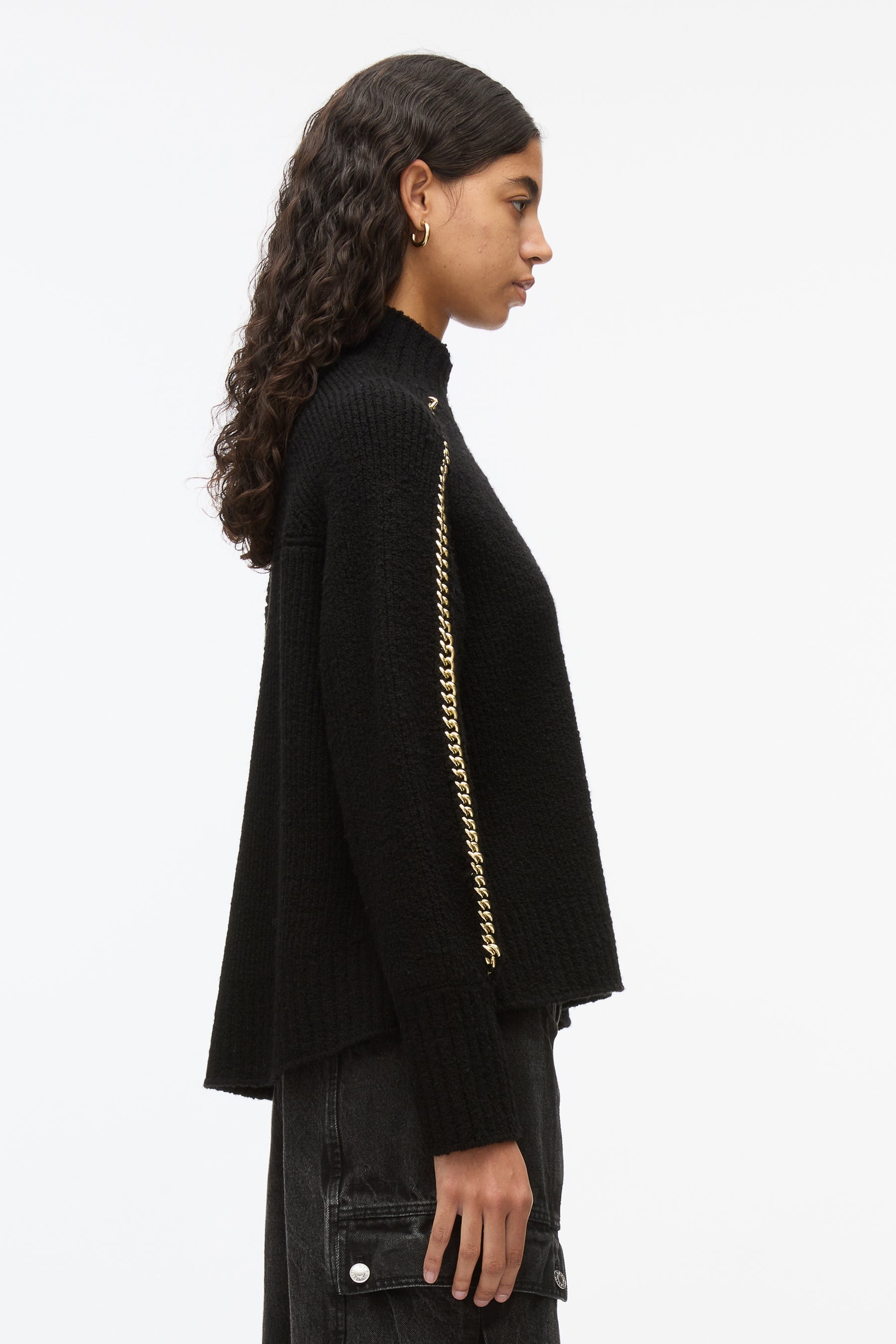 Chainlink Bouclé Turtleneck Pullover - 4