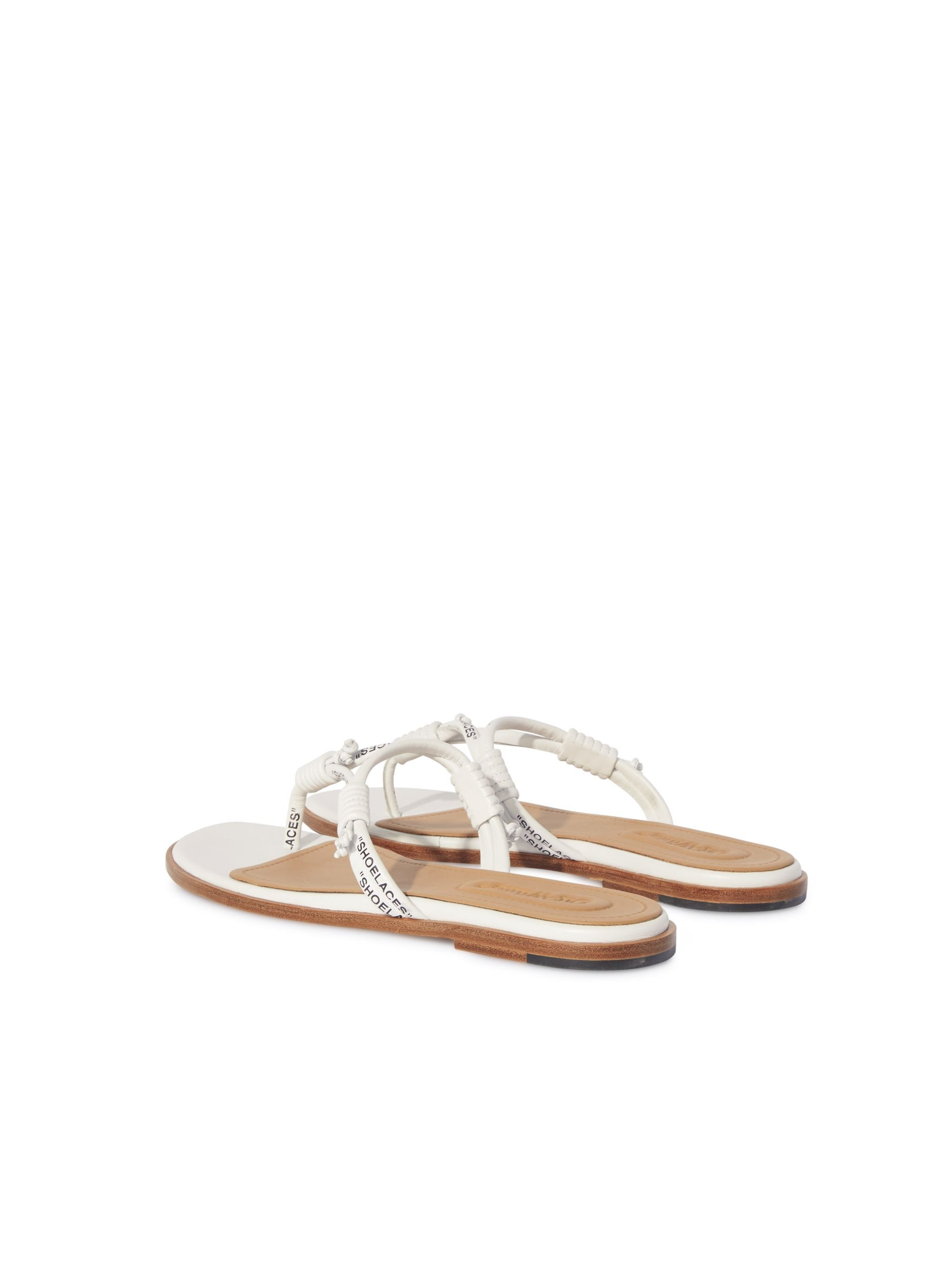 White Shoelace Sandals - 5