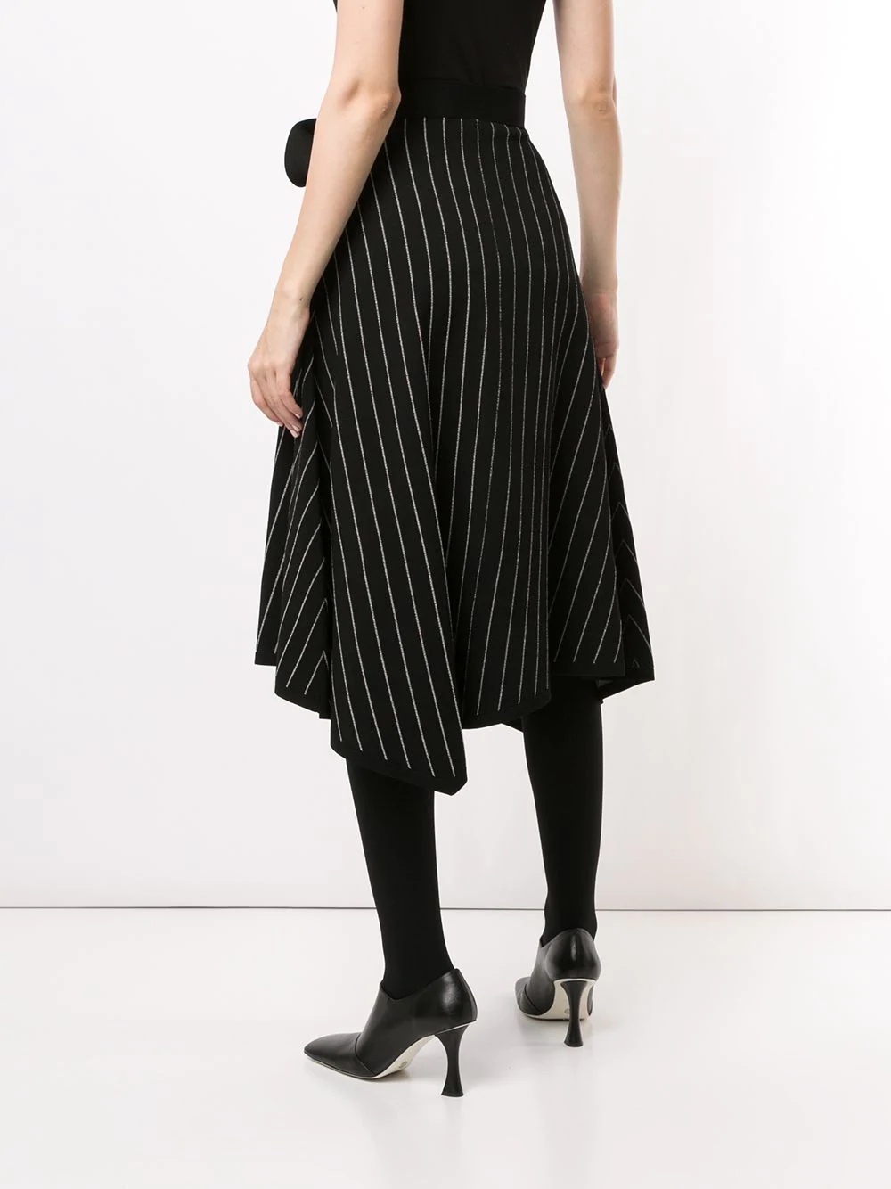 knitted pinstriped wrap skirt - 4