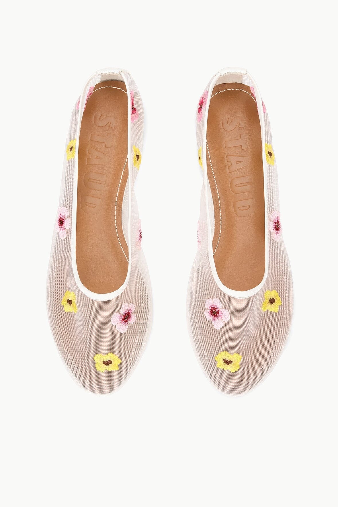 STAUD ALBA BALLET FLAT BLOSSOM FLORAL MESH - 8