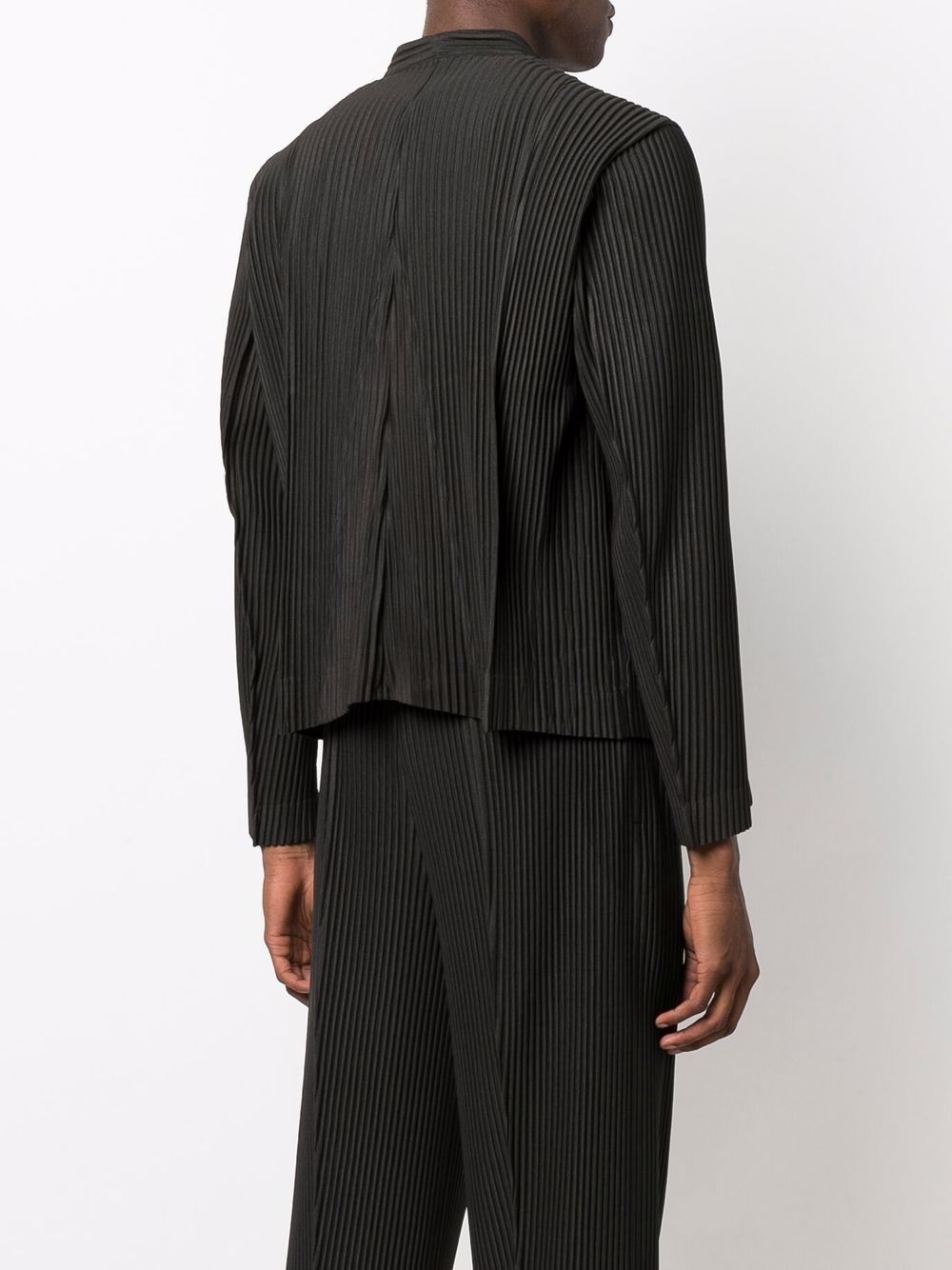 pleated v-neck jacket - 4