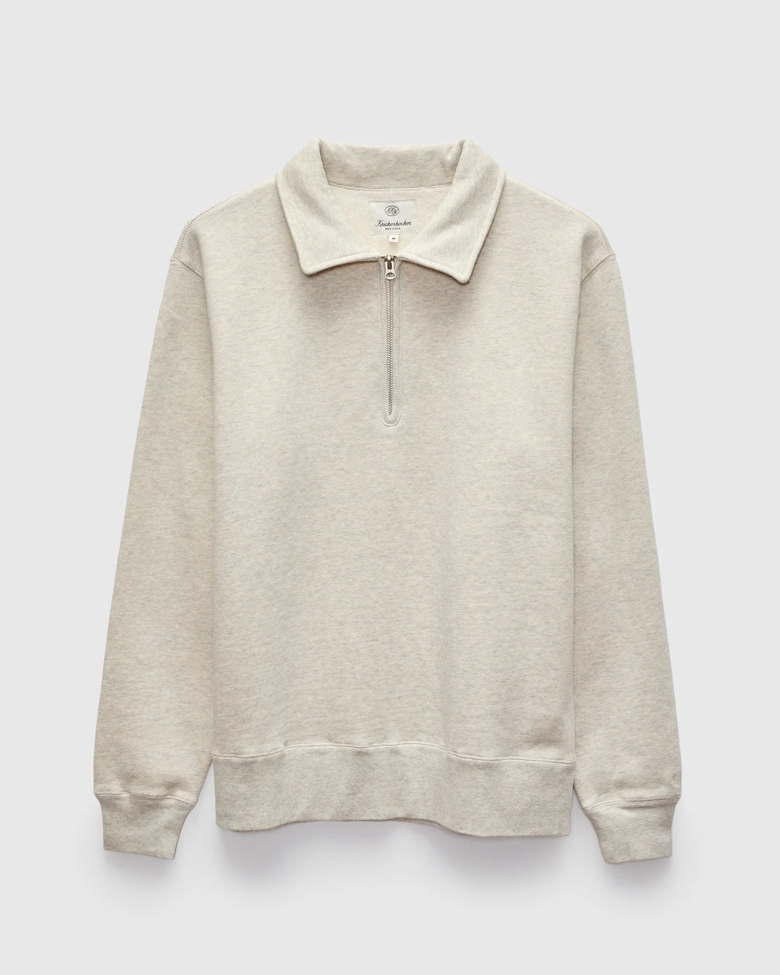 Stadium Quarter Zip Sweater in Oat Grey - 1