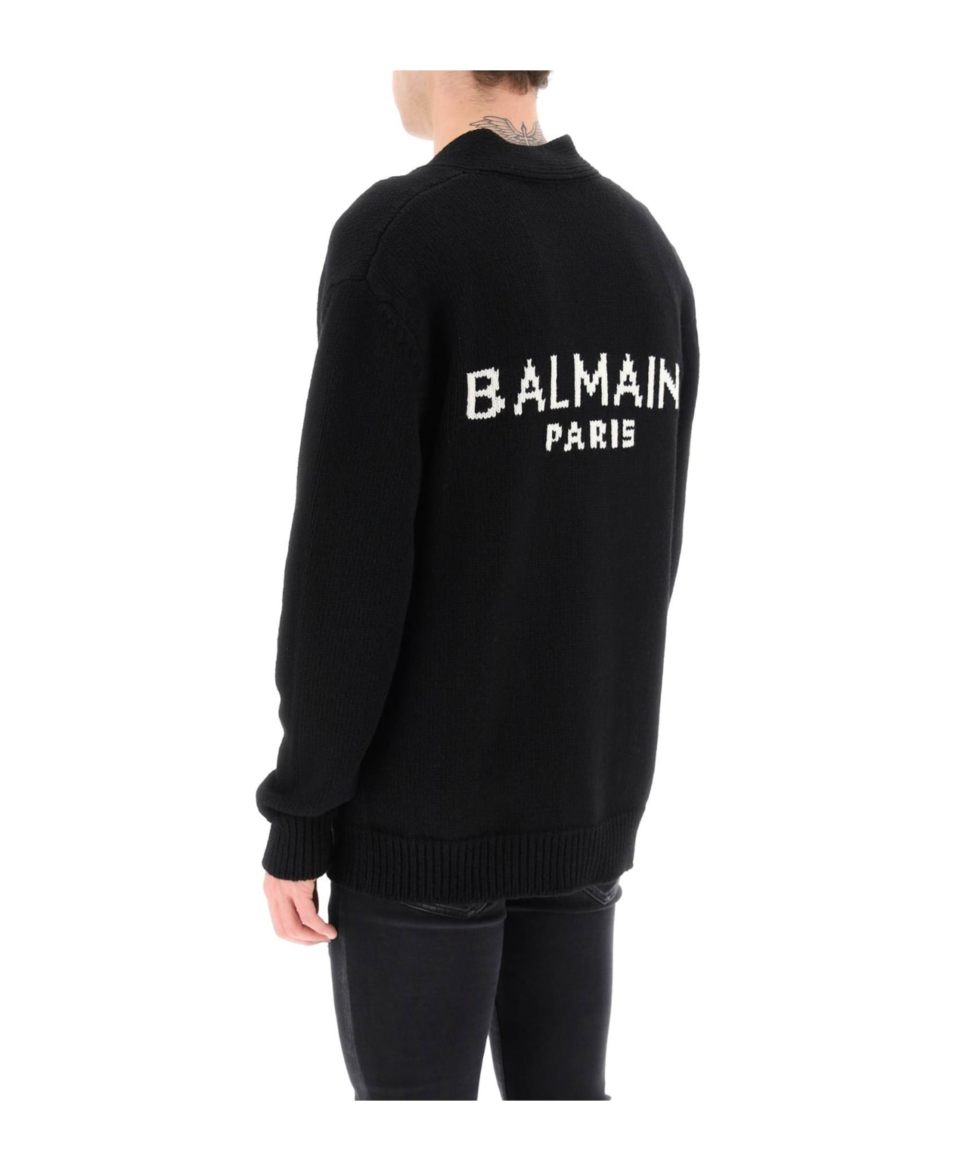 Cardigan With Logo Inlay - 3
