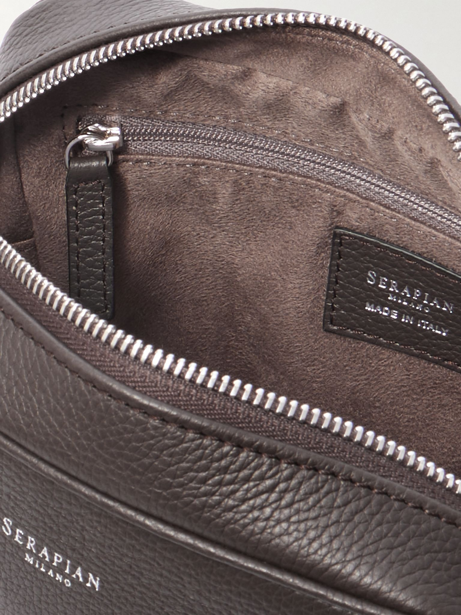 North South Full-Grain Leather Messenger Bag Brown - 5