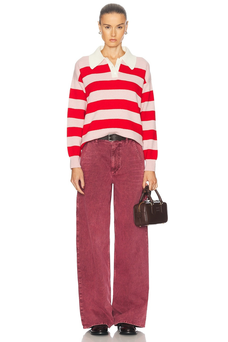 &DAUGHTER Edith Stripe Polo Sweater outlook