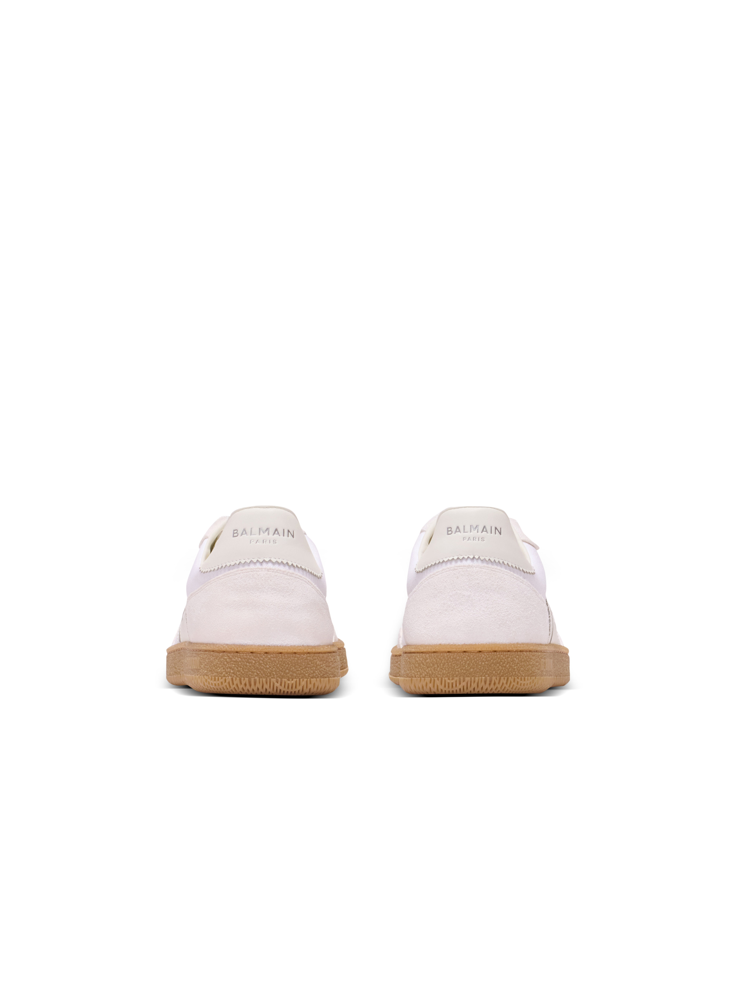 Leather and canvas Balmain Swan trainers - 5