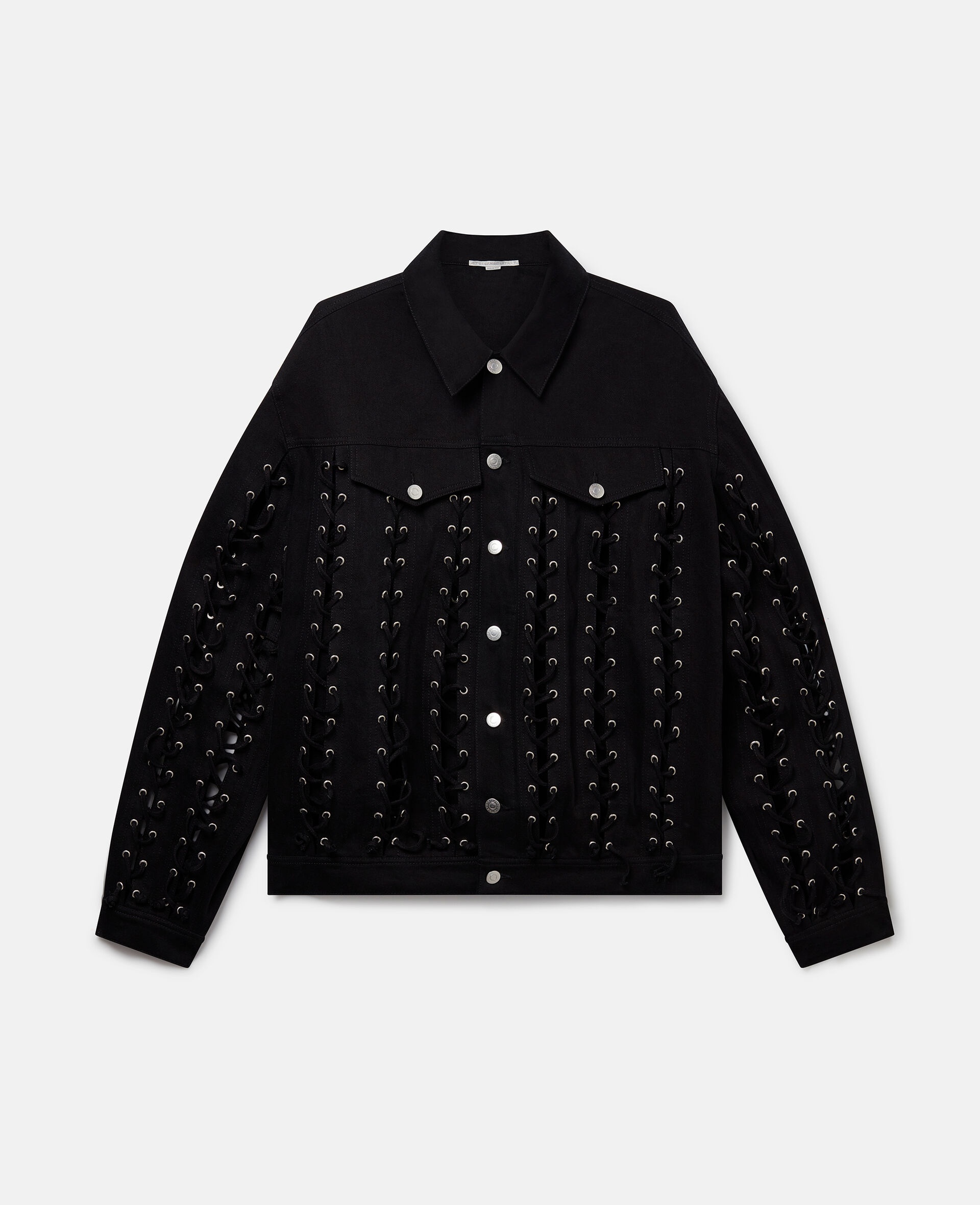 Boxy Whipstitched Denim Jacket - 1