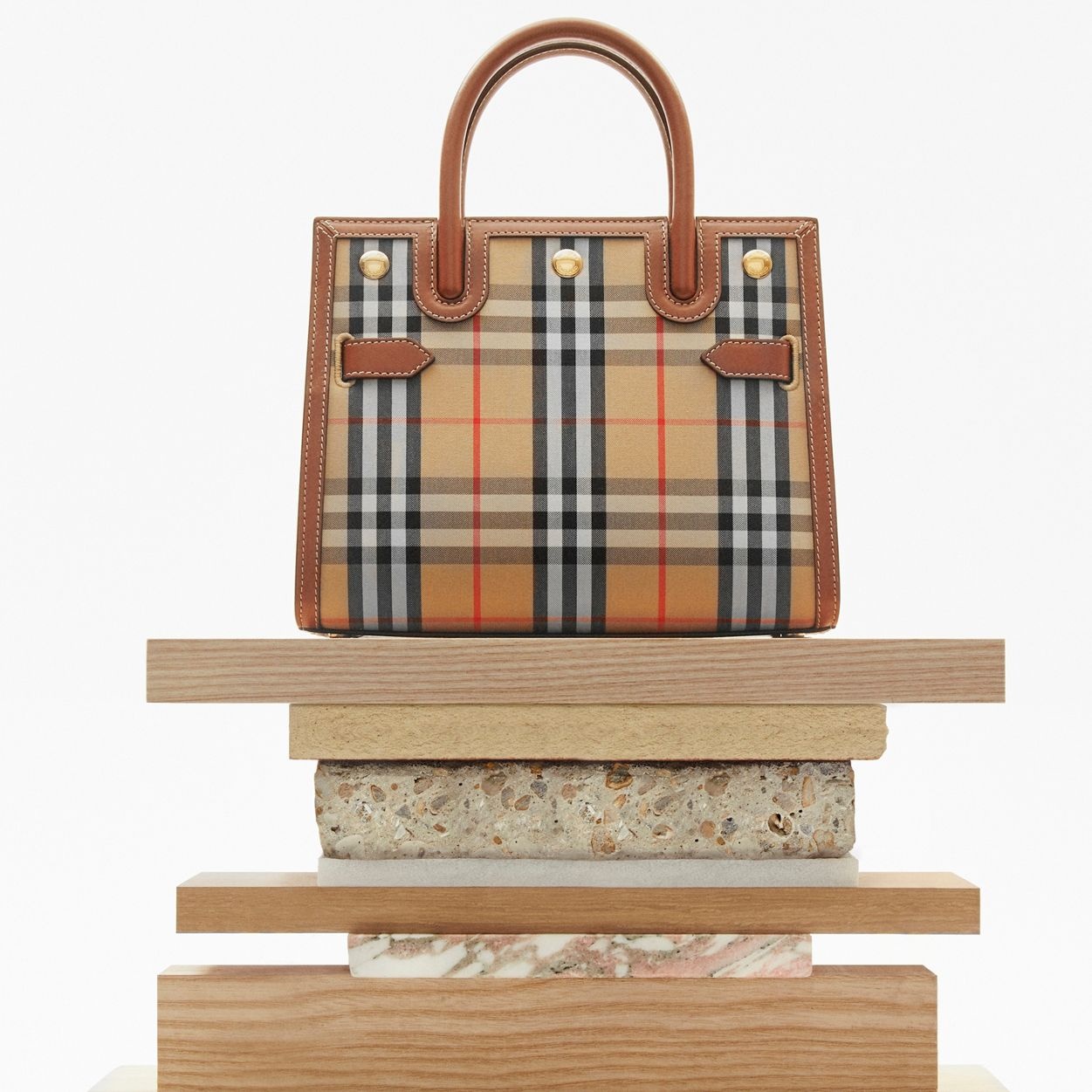 Mini Vintage Check Two-handle Title Bag - 12