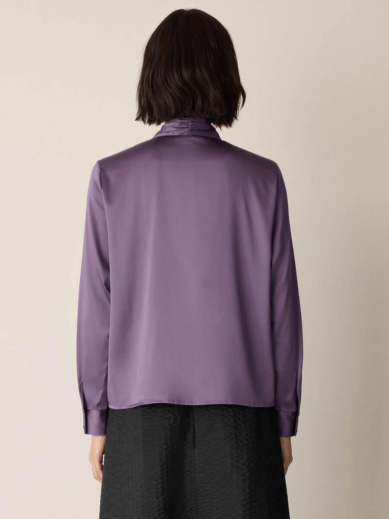 Stretch Silk Charmeuse Wrap Top 4