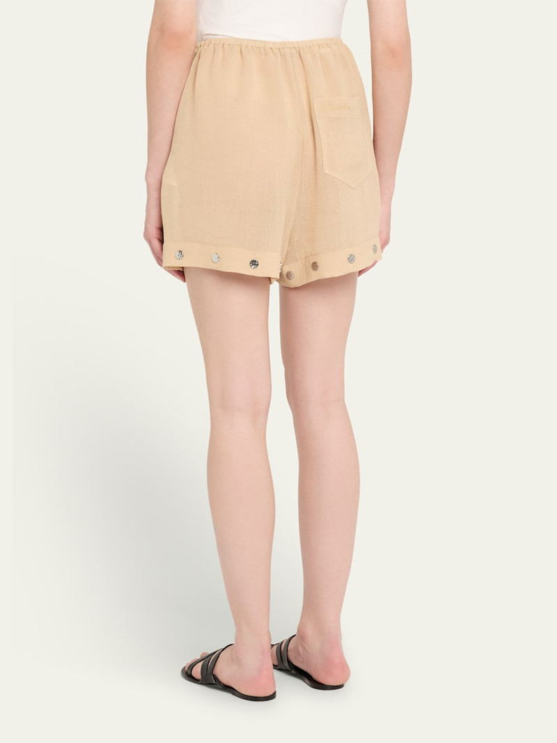 Nanushka Dylla Studded Gauze Shorts outlook