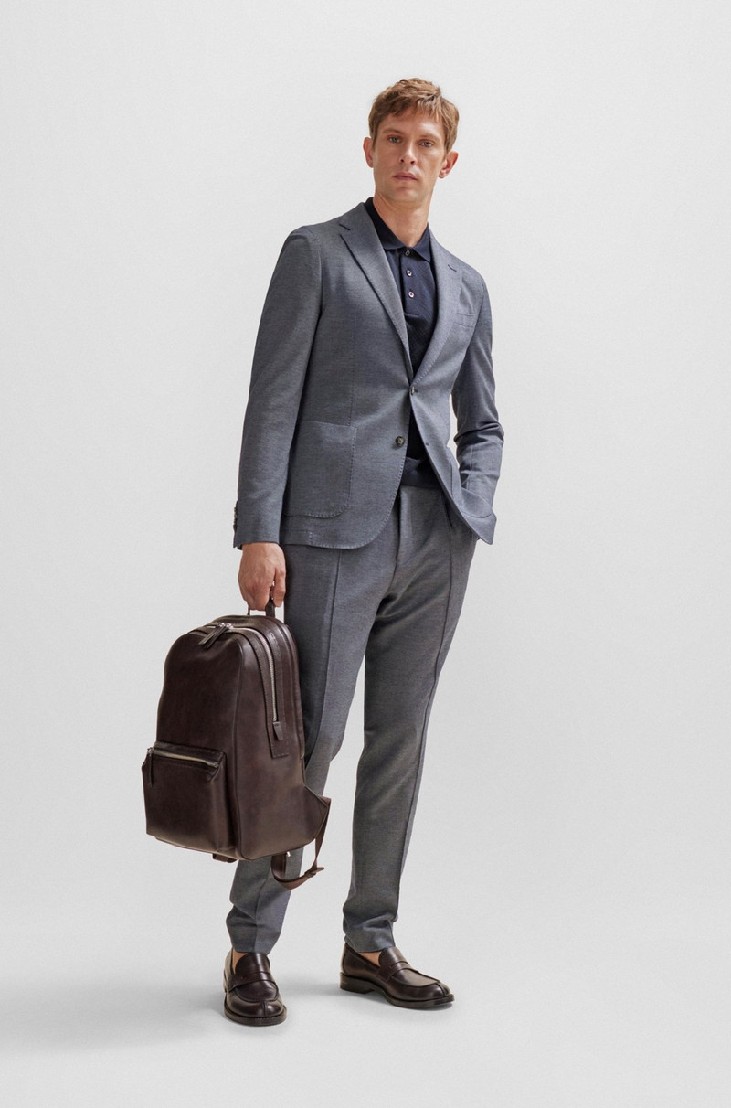 BOSS LEATHER BACKPACK WITH EMBOSSED LOGO outlook