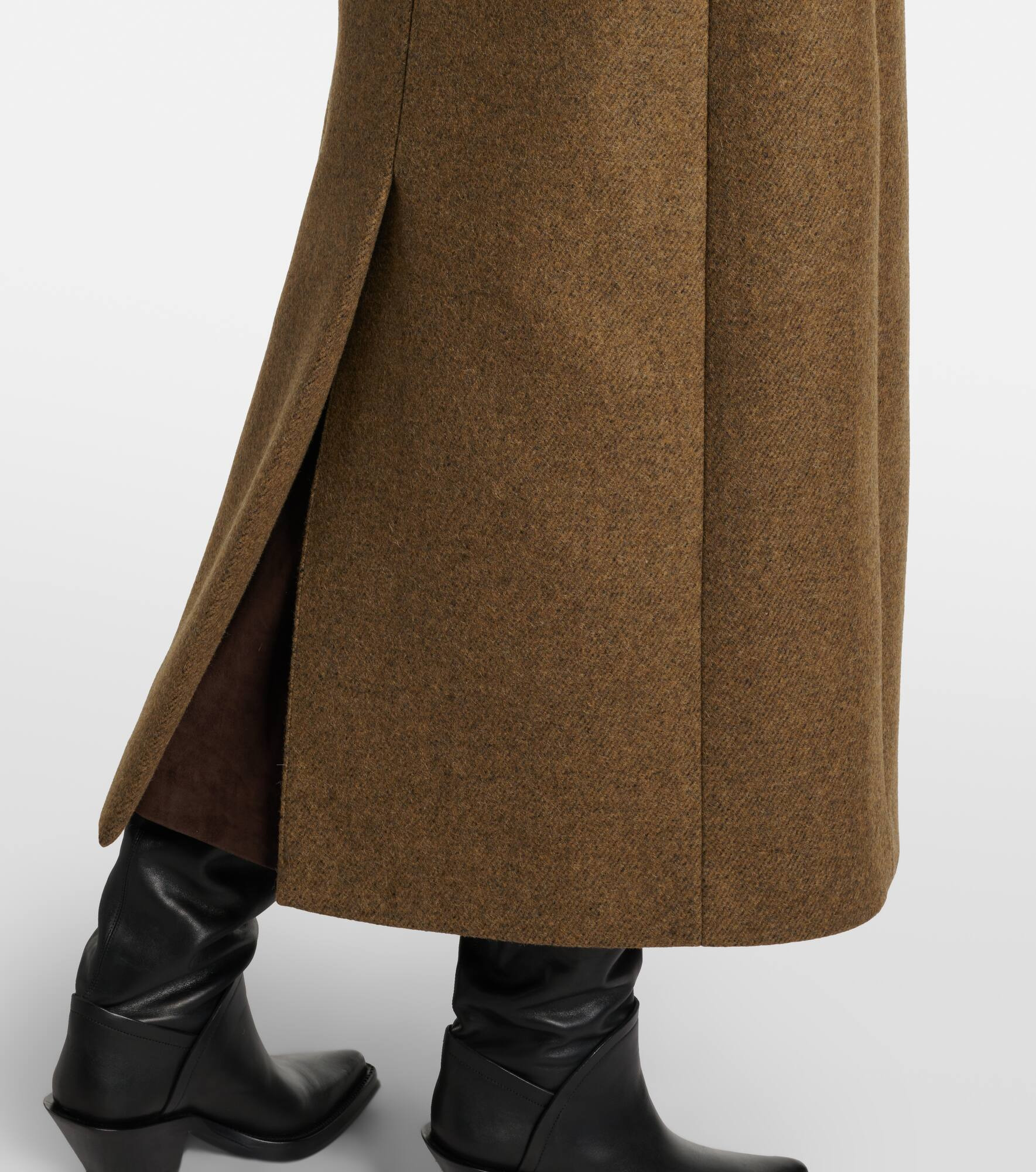 Double-breasted alpaca and wool-blend coat - 6