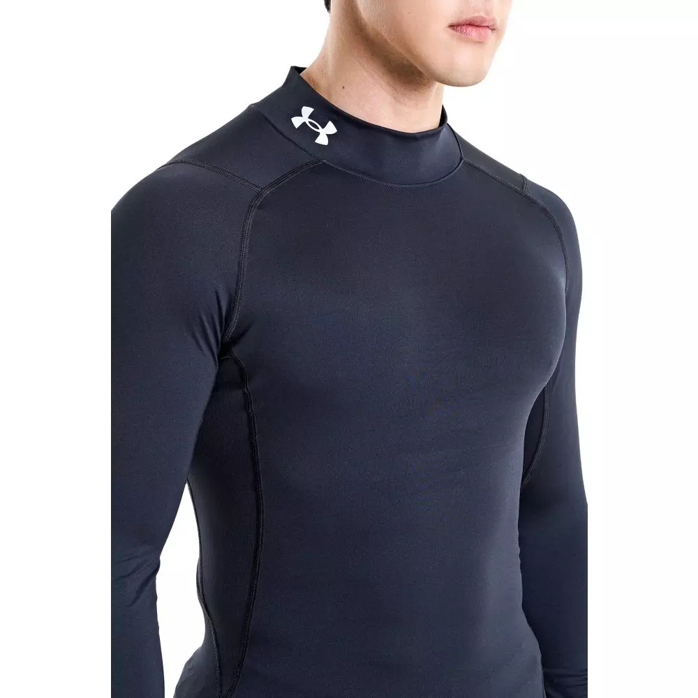 Men's HeatGear Mock Neck Long Sleeve Compression Shirt - 4