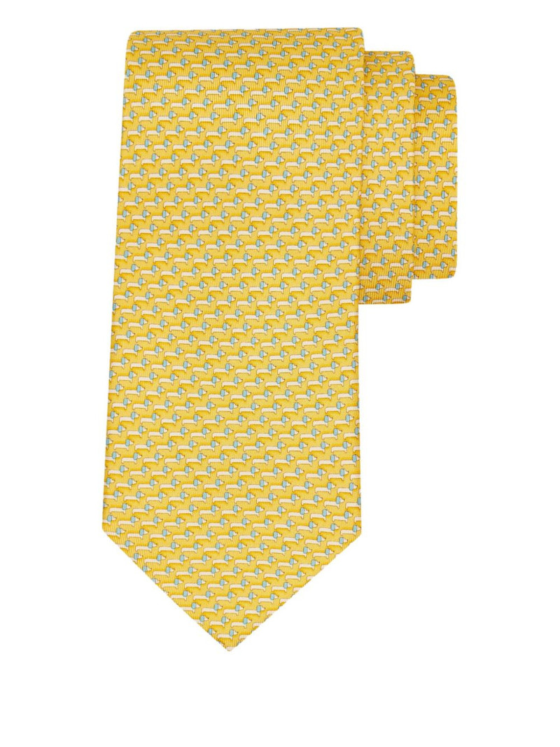 dachshund print silk tie 1