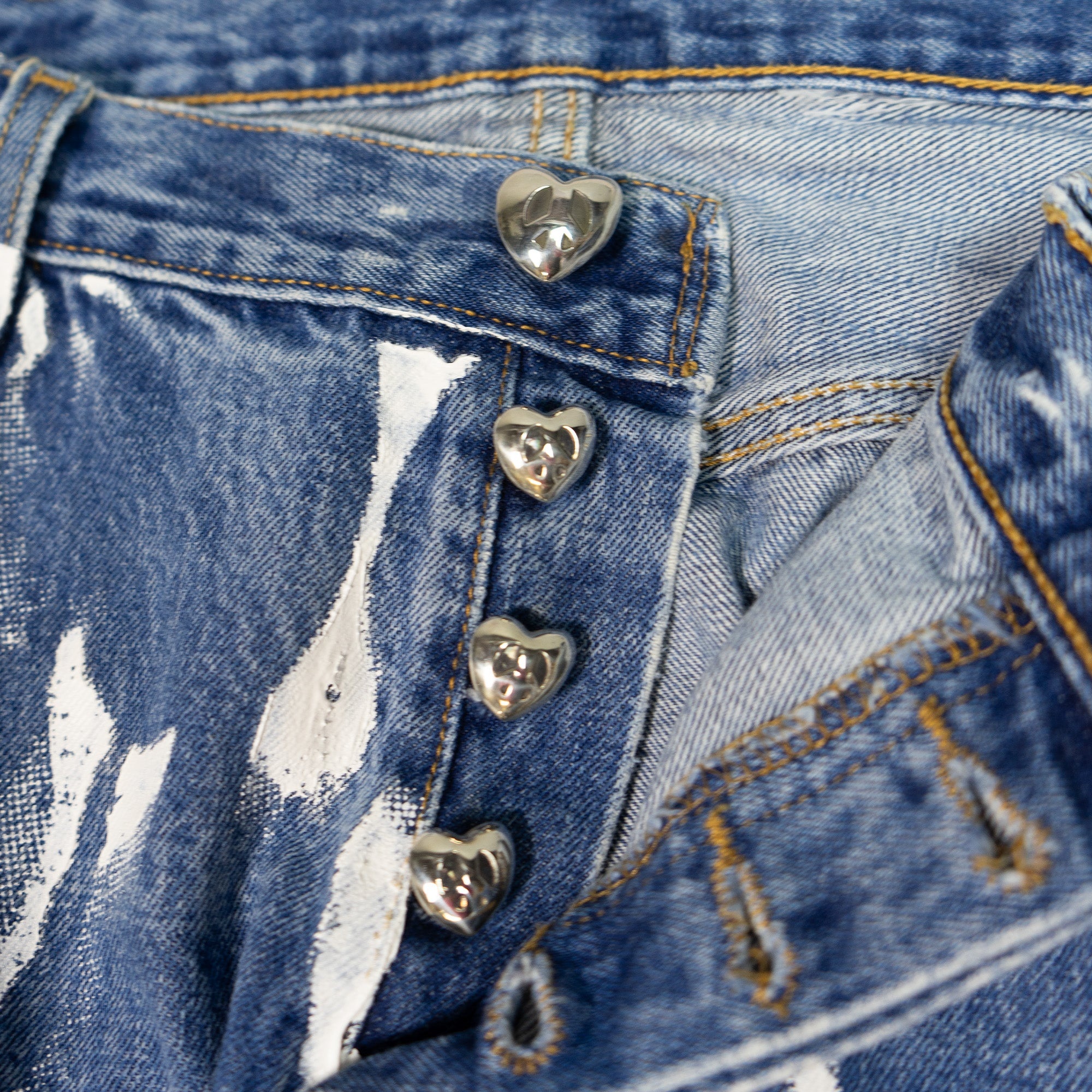 HEART FLARE DENIM JEANS - 3