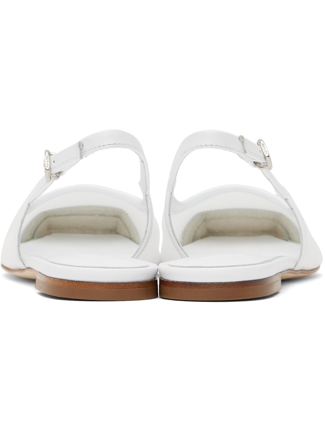 White Geraldine Mesh Toe-Cap Ballerina Flats - 2