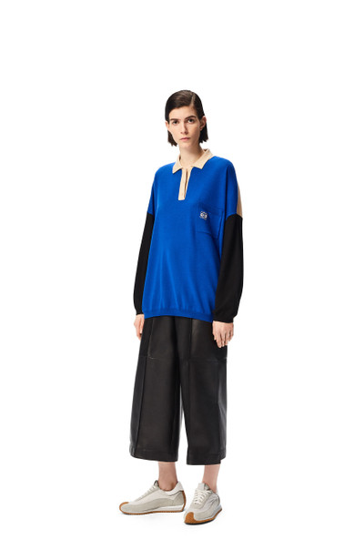 Loewe Anagram embroidered polo sweater in wool outlook