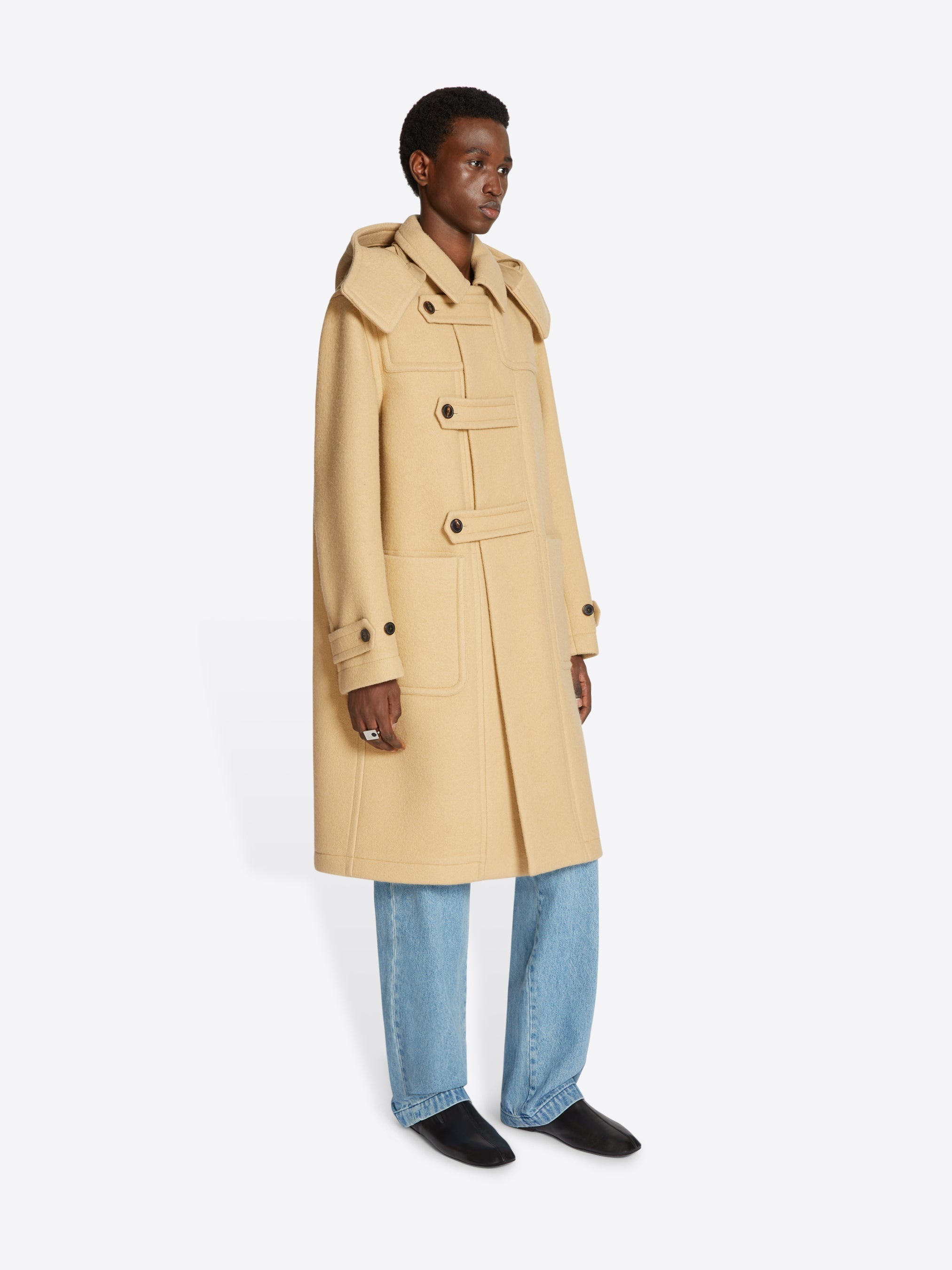 WOOL DUFFLE COAT - 3