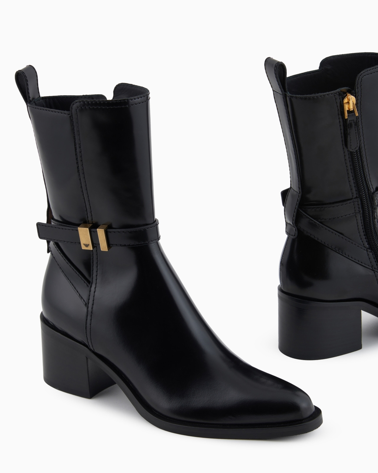 BRUSHED LEATHER ANKLE BOOTS WITH STRAP - 4