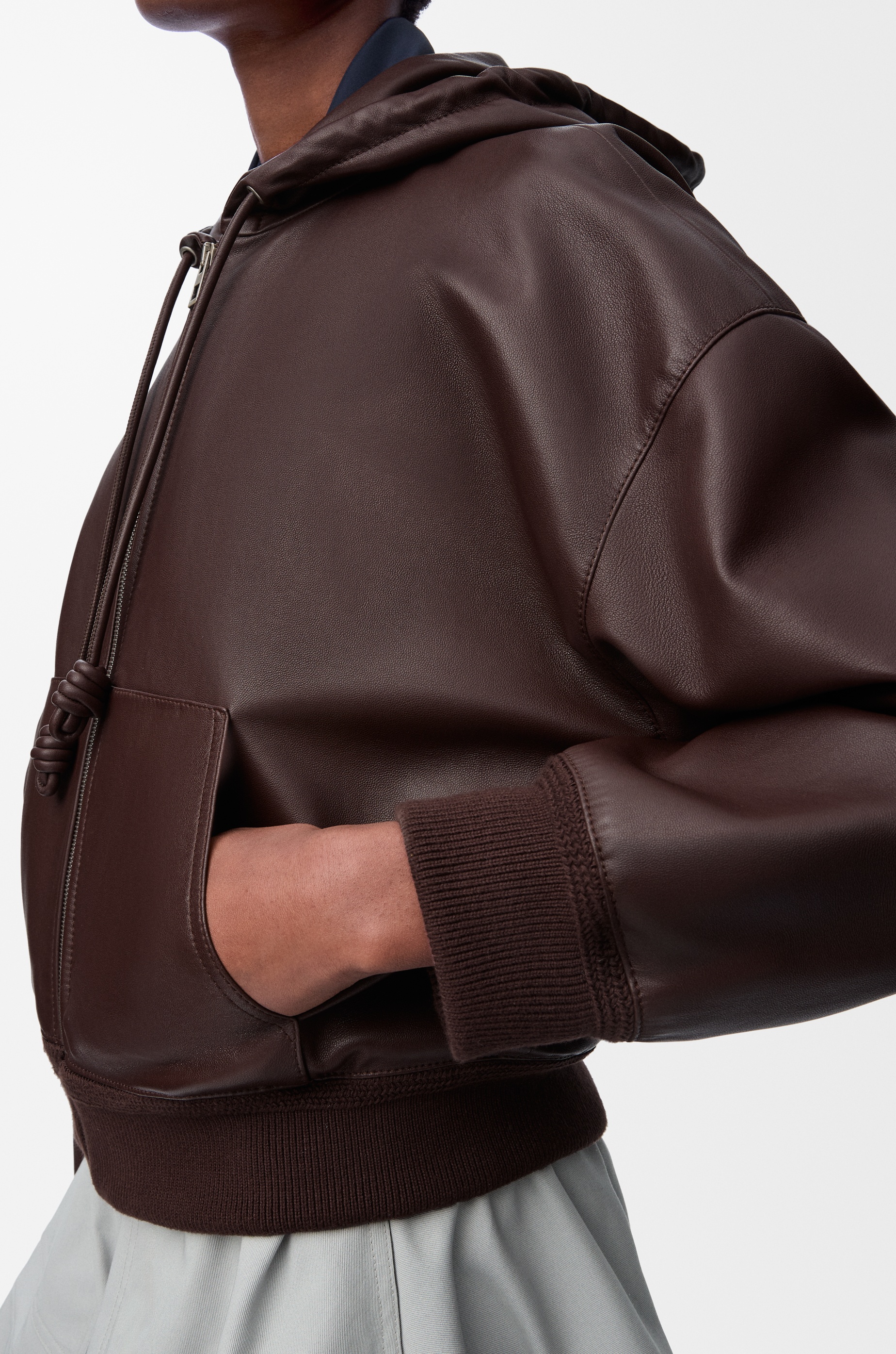 Flamenco hoodie in nappa lambskin - 5