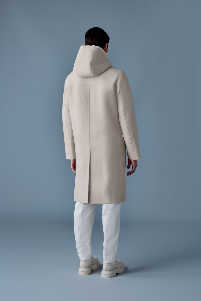 ABRAHAM Heavy double face wool long hooded coat 5