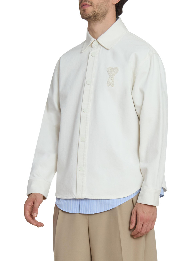 Men's Ami De Coeur Cotton Overshirt - Blanc Creme 4