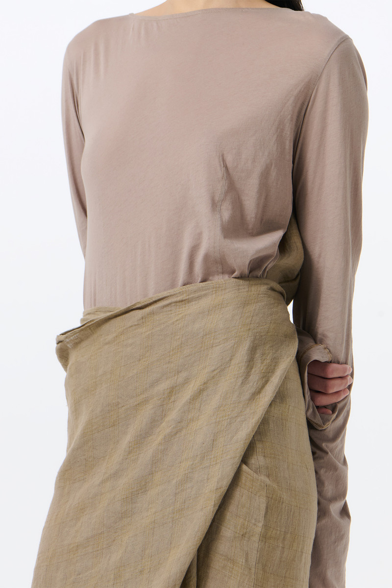 Twisted Dress Vacay Check Gauze Linen 3